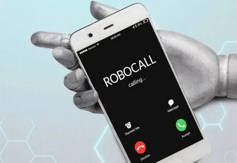 Robocall or spam call warning icon on screen


