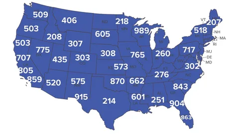 map showing area code 203 and Connecticut region