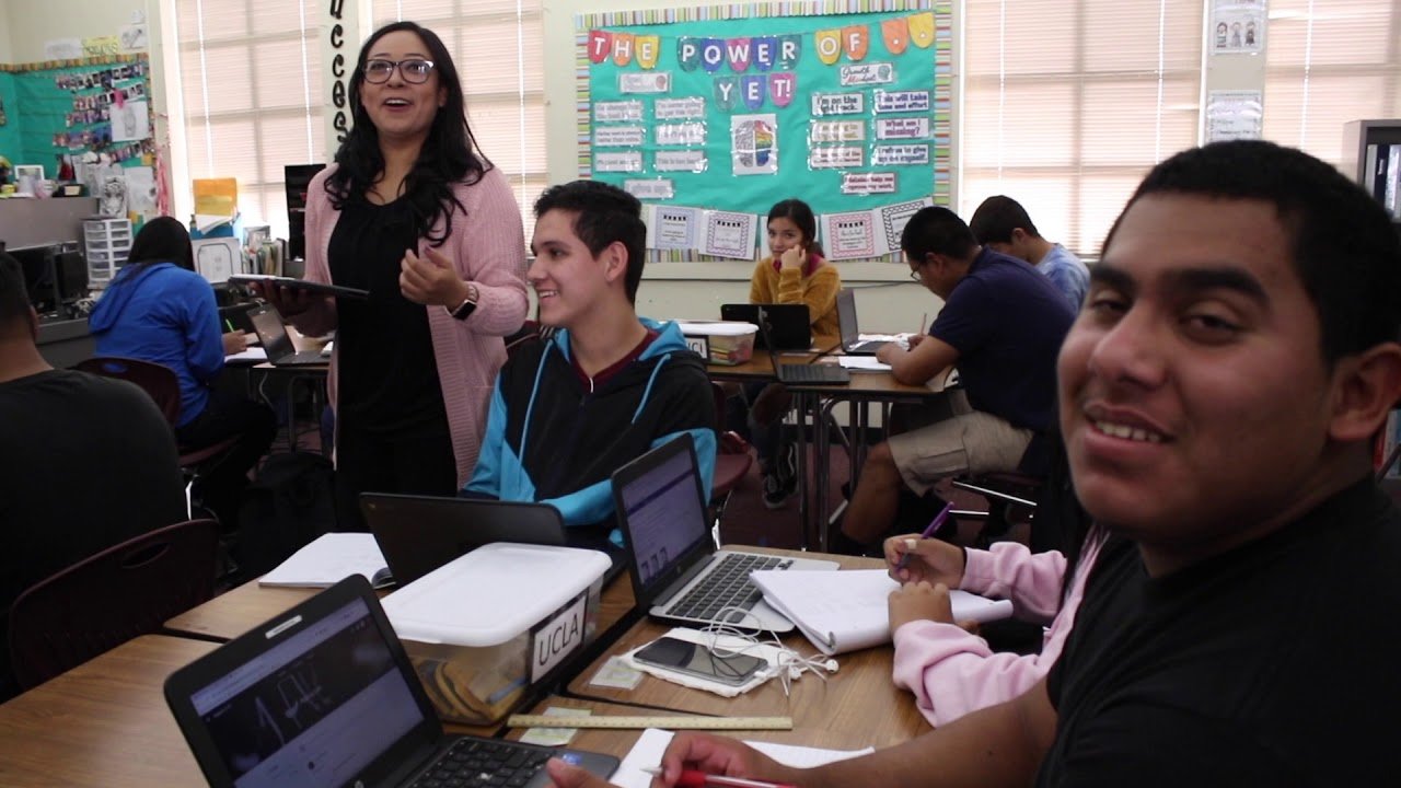 Rachel Satralkar with students at cyber awareness program