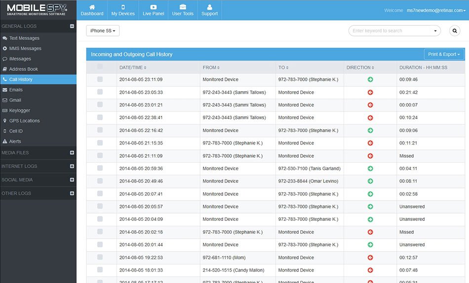 1964271004 shown in mobile call history