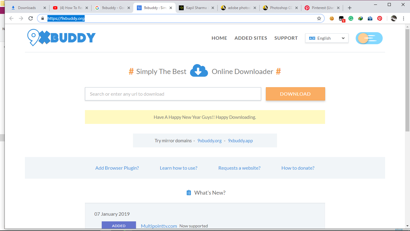User copying a video URL from a browser to use with 9xbuddy