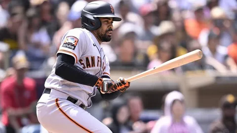 LaMonte Wade Jr. batting for the Giants against Orioles