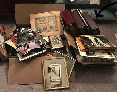 Archival storage box for an old photo album