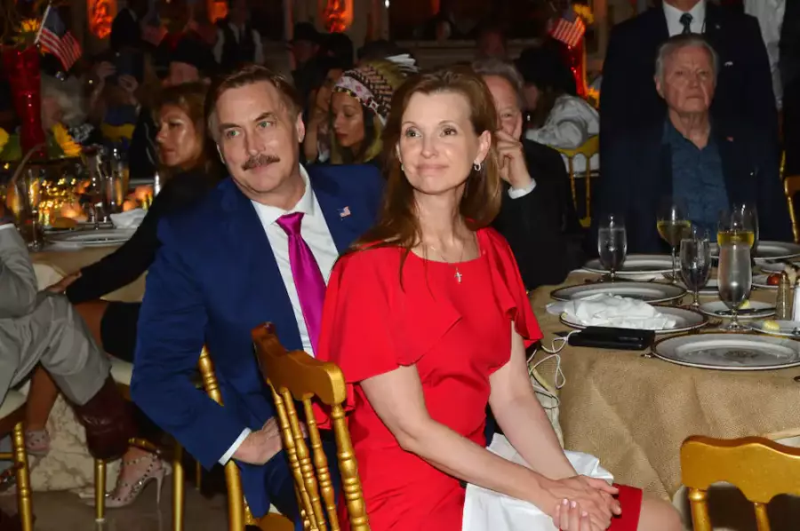 Dallas Yocum with Mike Lindell at their wedding