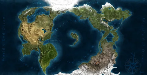 fictional map containing the place pernithia galnith
