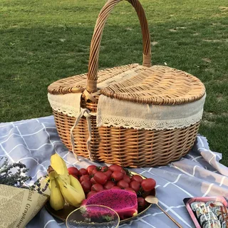 prosecchini picnic setup with wine glasses