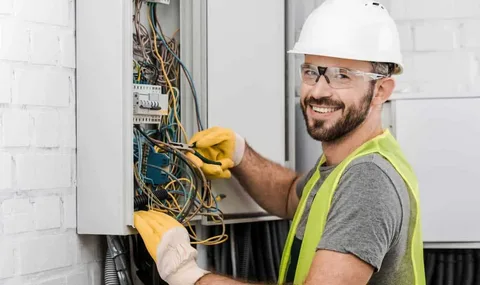 närkes elektriska elektriker arbetar med elinstallation
