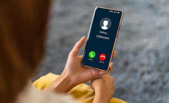 Unknown number 1614640730 shown on smartphone call screen