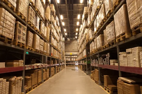 plg supplies warehouse with stocked inventory