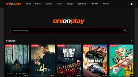 Screenshot of OnionPlay homepage with trending movies