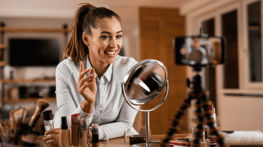 A content creator recording a raw and unscripted video representing influencersginewuld