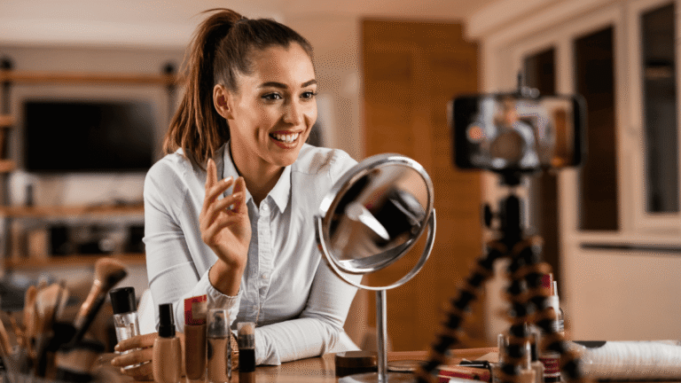 A content creator recording a raw and unscripted video representing influencersginewuld