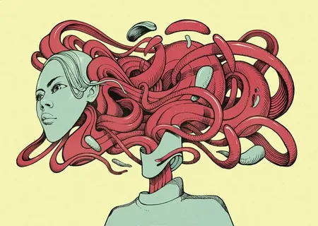 Abstract caricature-style illustration inspired by caricatronchi