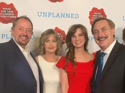Dallas Yocum during a public appearance with Mike Lindell