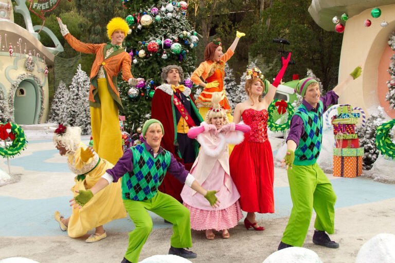 Whoville people gathered in Christmas celebration